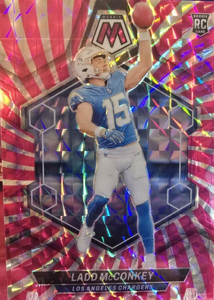 Ladd McConkey 2024 Mosaic #334 Pink Swirl /13 Price Guide - Sports