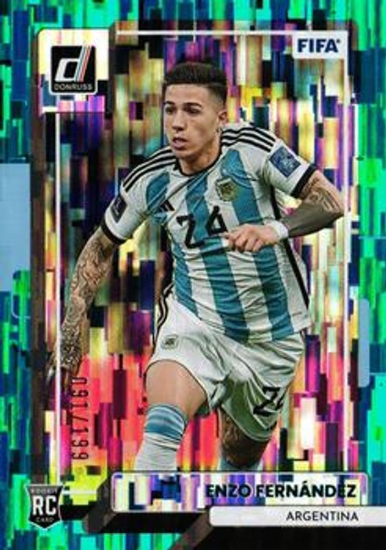 Enzo Fernandez 2022 Donruss #66 Teal /199 Rookie RAW