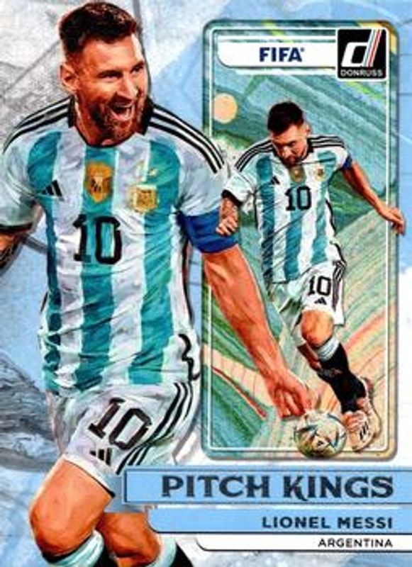 Lionel Messi 2022 Donruss #1 Pitch Kings - Silver RAW