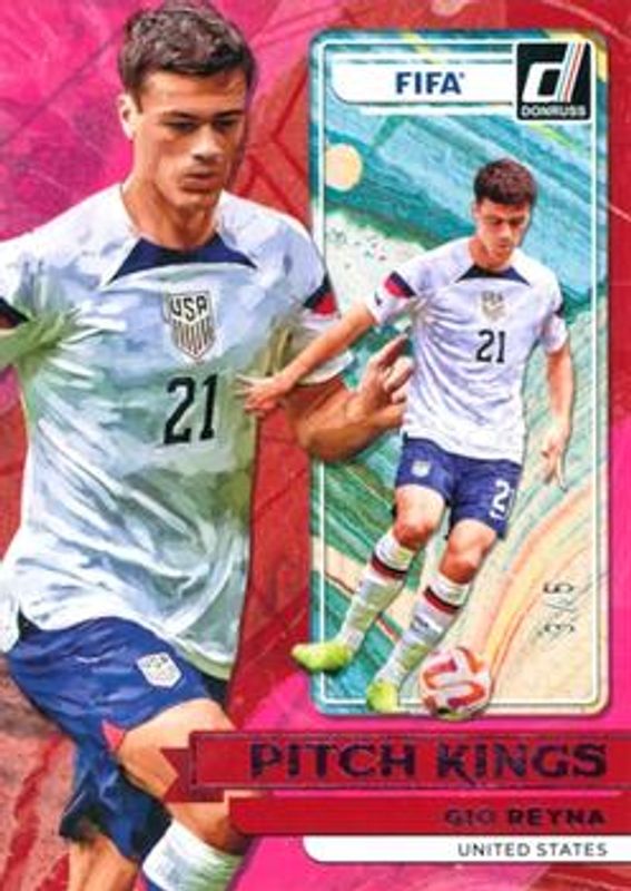 Giovanni Reyna 2022 Donruss #25 Pitch Kings - Pink /5 RAW