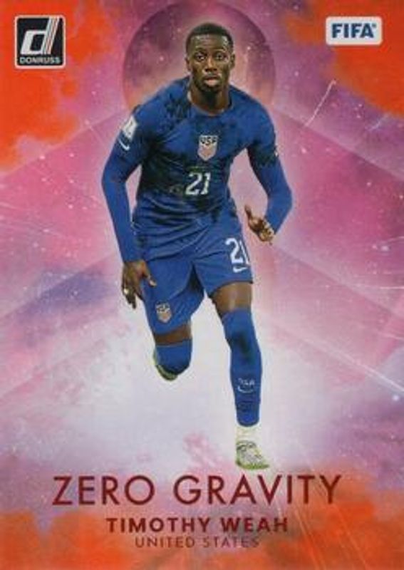Timothy Weah 2022 Donruss #25 Zero Gravity - Orange RAW