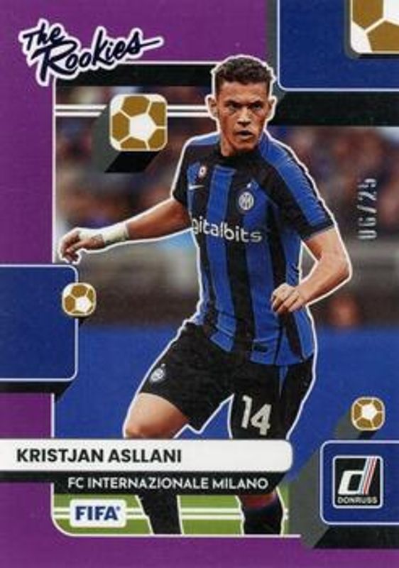 Kristjan Asllani 2022 Donruss #3 The Rookies - Purple /25 RAW
