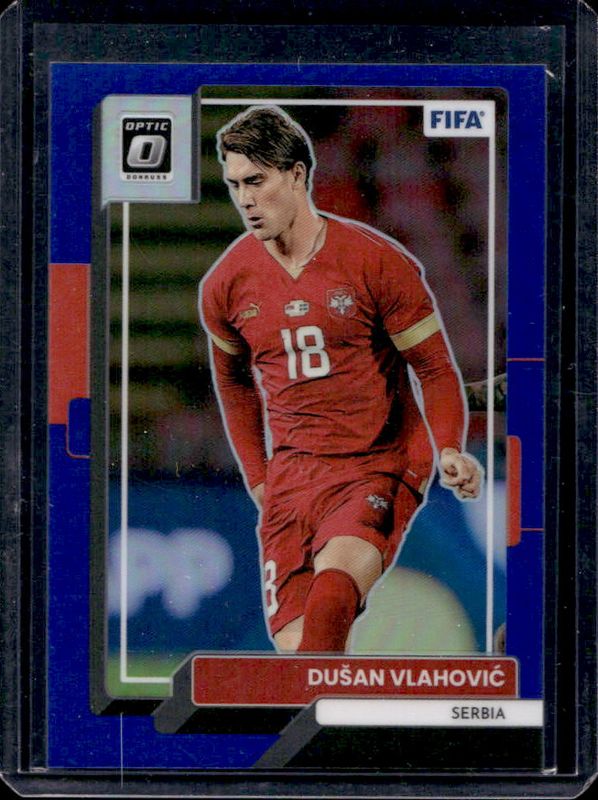 Dusan Vlahovic 2022 Donruss #105 Optic - Blue /99 RAW