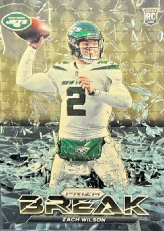 Zach Wilson 2021 Prizm #PB-4 Prizm Break - Gold Vinyl /5 Rookie RAW