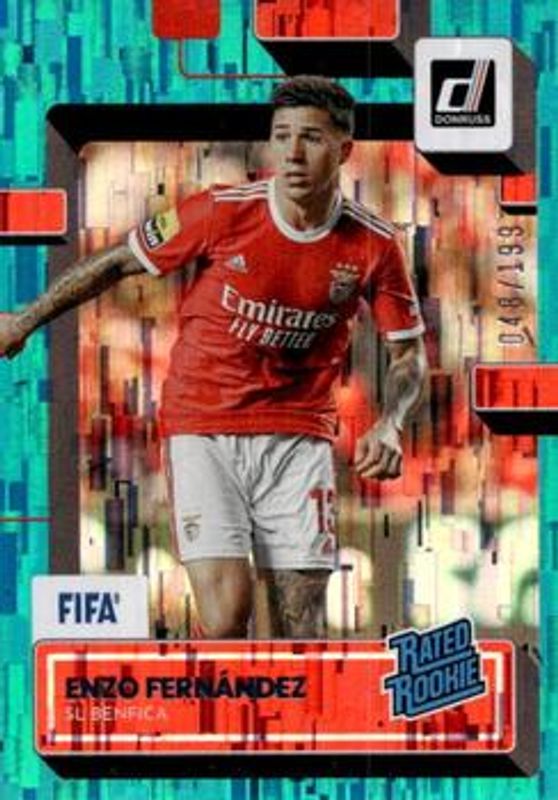 Enzo Fernandez 2022 Donruss #189 Teal /199 Rookie RAW