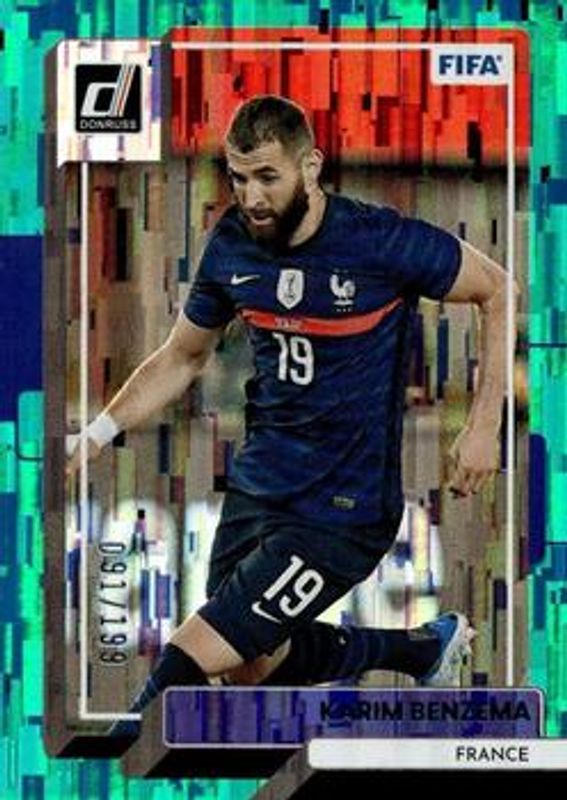 Karim Benzema 2022 Donruss #49 Teal /199 RAW