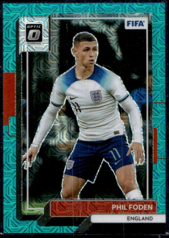 Phil Foden 2022 Donruss #30 Optic - Teal Mojo /49 RAW