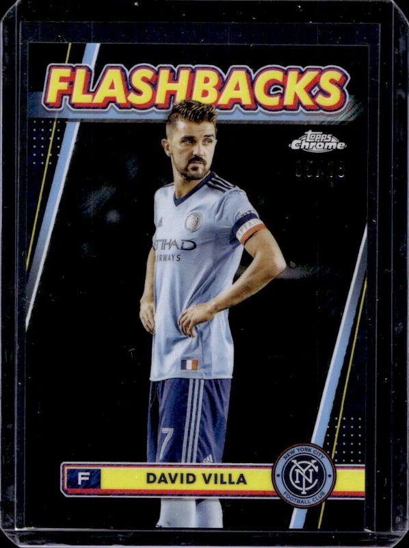 David Villa 2024 Topps Chrome MLS #100 Black Refractor /10 RAW