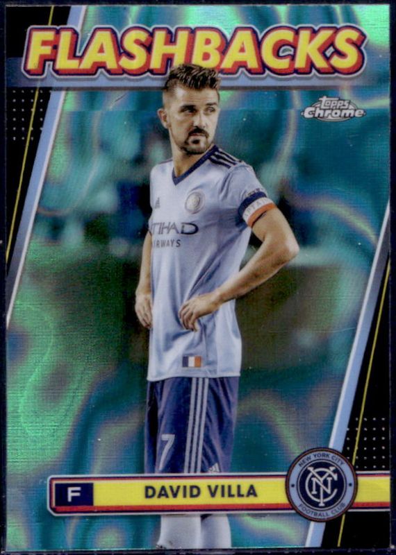 David Villa 2024 Topps Chrome MLS #100 Aqua Lava Refractor RAW