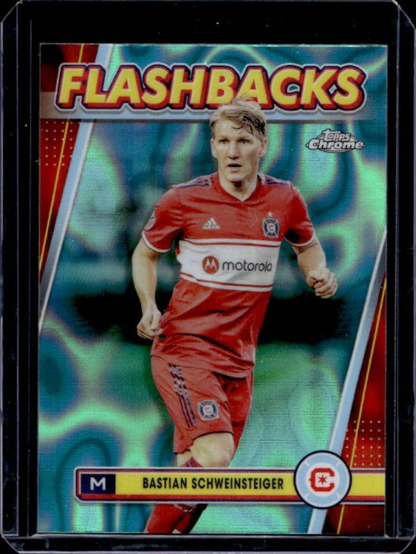 Bastian Schweinsteiger 2024 Topps Chrome MLS #131 Aqua Lava Refractor RAW