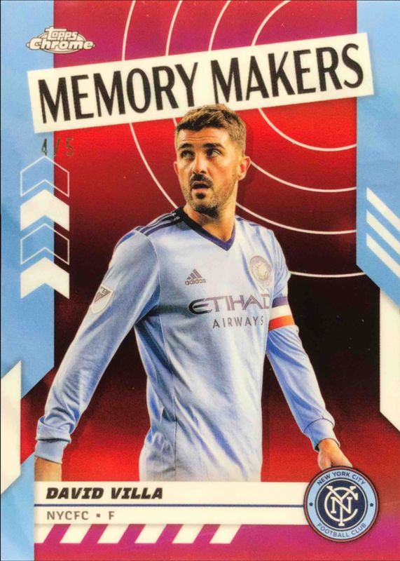 David Villa 2024 Topps Chrome MLS #MM-7 Memory Makers - Red Refractor /5 RAW