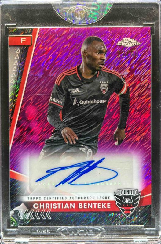 2024 Topps Chrome MLS #CA-BE Chrome Autographs - Pink Shimmer Refractor /50