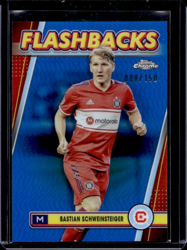 Bastian Schweinsteiger 2024 Topps Chrome MLS #131 Blue Refractor /150 RAW