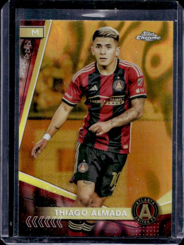 Thiago Almada 2024 Topps Chrome MLS #2 Gold Lava Refractor RAW