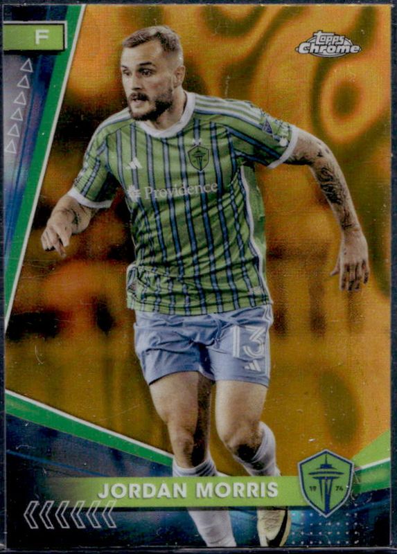 Jordan Morris 2024 Topps Chrome MLS #172 Gold Lava Refractor RAW