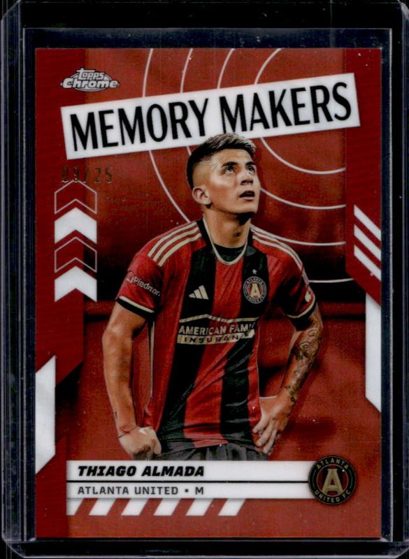 Thiago Almada 2024 Topps Chrome MLS #MM-3 Memory Makers - Orange Refractor /25 RAW