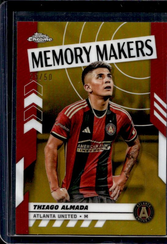 Thiago Almada 2024 Topps Chrome MLS #MM-3 Memory Makers - Gold Refractor /50 RAW