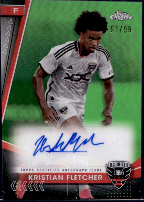 2024 Topps Chrome MLS #CA-FL Chrome Autographs - Neon Green Refractor /99