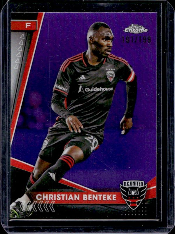 Christian Benteke 2024 Topps Chrome MLS #45 Purple Refractor /199 RAW
