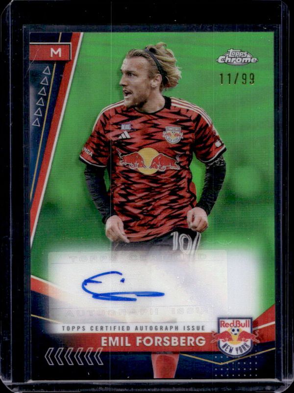 2024 Topps Chrome MLS #CA-EF Chrome Autographs - Neon Green Refractor /99