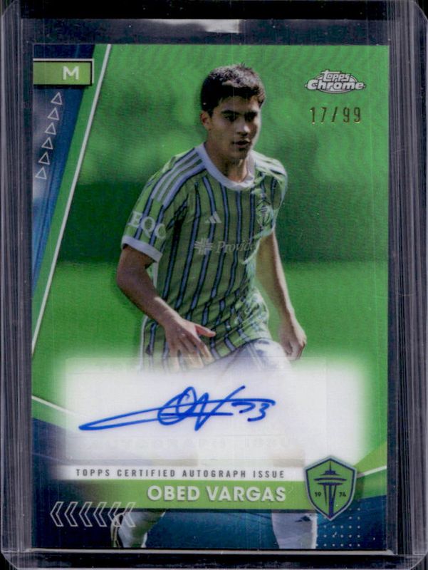 2024 Topps Chrome MLS #CA-OV Chrome Autographs - Neon Green Refractor /99