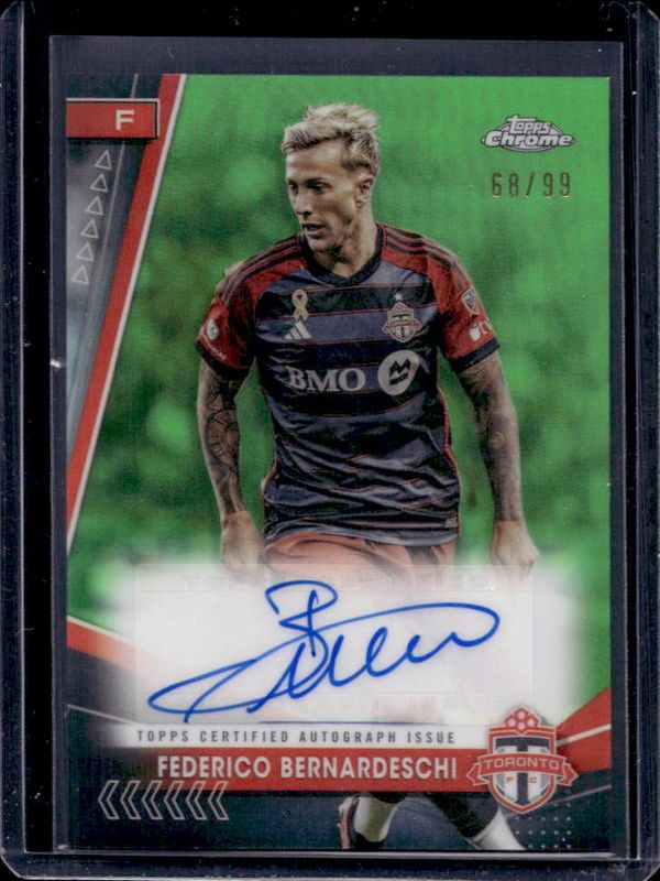2024 Topps Chrome MLS #CA-FB Chrome Autographs - Neon Green Refractor /99