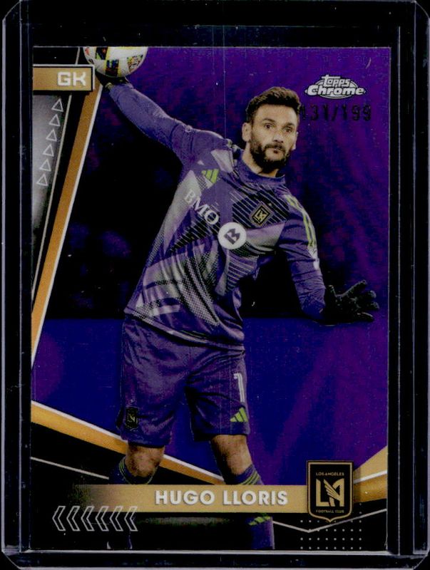 Hugo Lloris 2024 Topps Chrome MLS #151 Purple Refractor /199 RAW