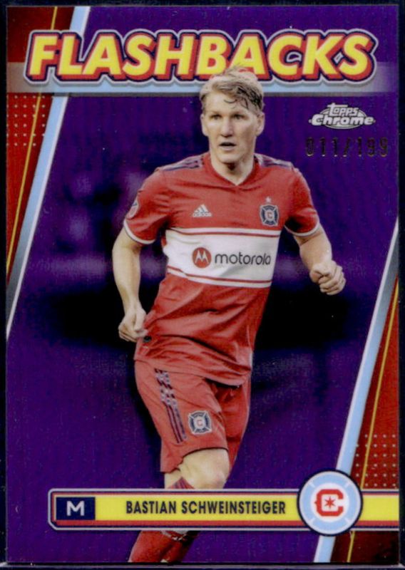 Bastian Schweinsteiger 2024 Topps Chrome MLS #131 Purple Refractor /199 RAW