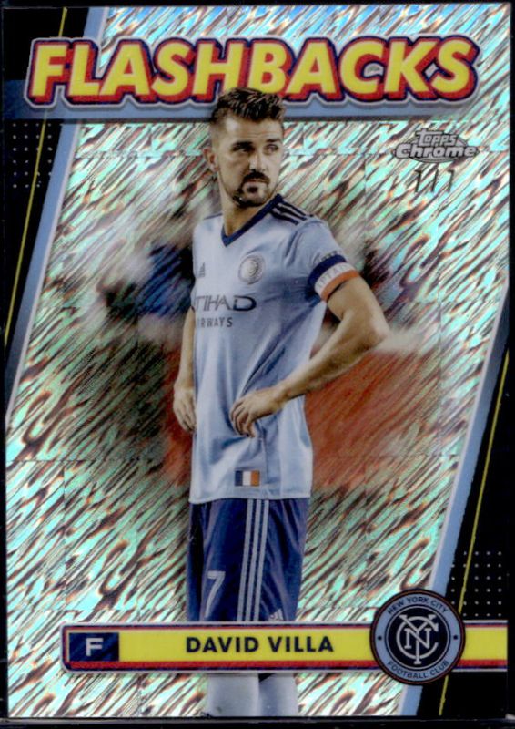 David Villa 2024 Topps Chrome MLS #100 Shimmer Refractor /7 RAW