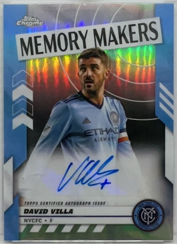David Villa 2024 Topps Chrome MLS #MMA-DV Memory Makers Autographs RAW