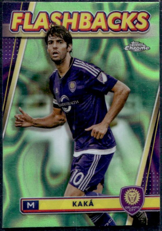 Kaka 2024 Topps Chrome MLS #95 Neon Green Lava Refractor RAW
