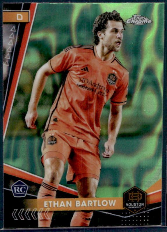 Ethan Bartlow 2024 Topps Chrome MLS #149 Neon Green Lava Refractor RAW