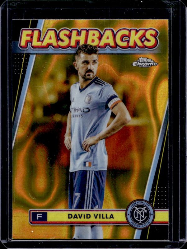 David Villa 2024 Topps Chrome MLS #100 Gold Lava Refractor RAW
