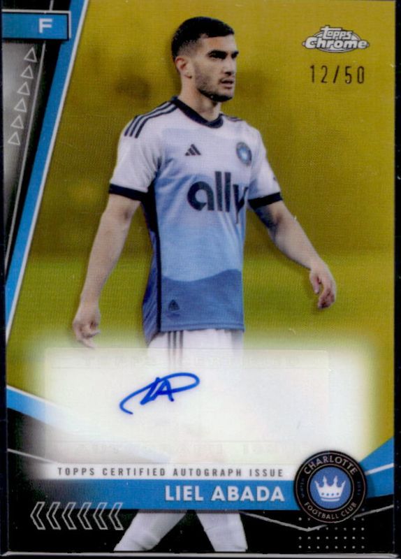 Liel Abada 2024 Topps Chrome MLS #CA-AB Chrome Autographs - Gold Refractor /50 RAW