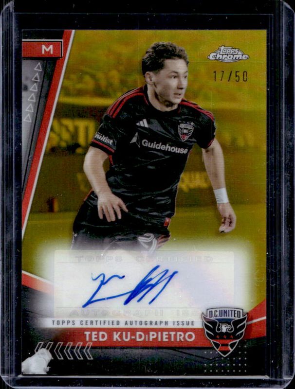 Ted Ku-DiPietro 2024 Topps Chrome MLS #CA-TK Chrome Autographs - Gold Refractor /50 RAW