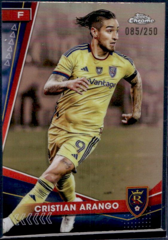 Cristian Arango 2024 Topps Chrome MLS #160 Rose Gold Refractor /250 RAW