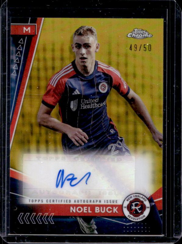 Noel Buck 2024 Topps Chrome MLS #CA-NB Chrome Autographs - Gold Refractor /50 RAW