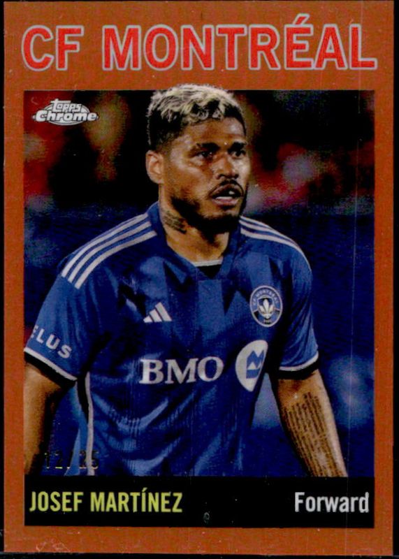 Josef Martinez 2024 Topps Chrome MLS #64T-19 Topps 1964 Football - Orange Refractor /25 RAW