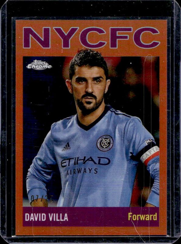 David Villa 2024 Topps Chrome MLS #64T-3 Topps 1964 Football - Orange Refractor /25 RAW