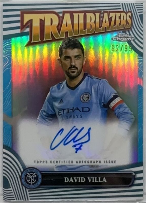 David Villa 2024 Topps Chrome MLS #TA-DV MLS Trailblazers Autographs /99 RAW