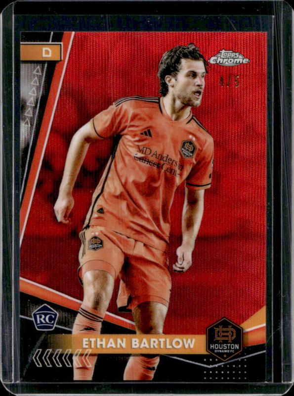 Ethan Bartlow 2024 Topps Chrome MLS #149 Red Wave Refractor /5 RAW