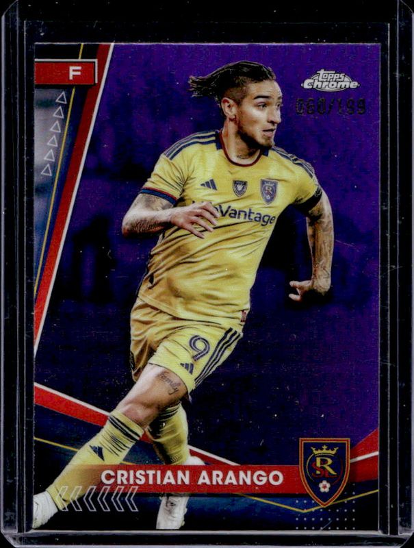 Cristian Arango 2024 Topps Chrome MLS #160 Purple Refractor /199 RAW