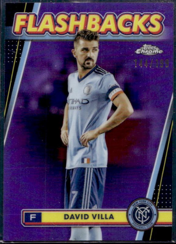 David Villa 2024 Topps Chrome MLS #100 Purple Refractor /199 RAW