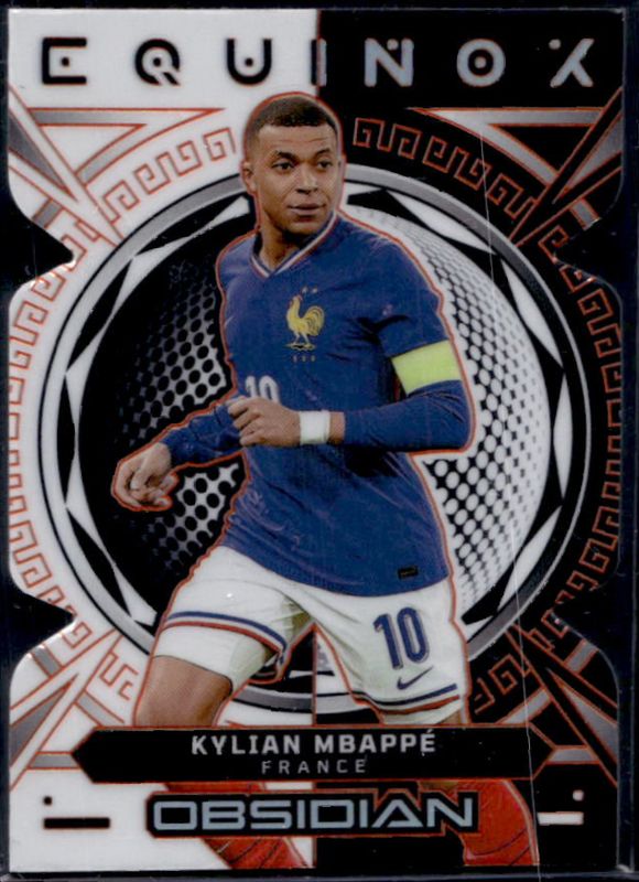 Kylian Mbappe 2023 Obsidian #15 Equinox - Electric Etch Orange /99 RAW
