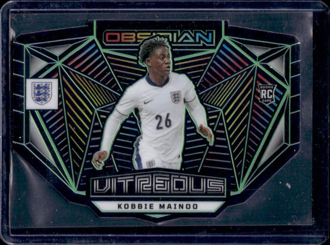 Kobbie Mainoo 2023 Obsidian #15 Vitreous - Electric Etch Green /5 Rookie RAW
