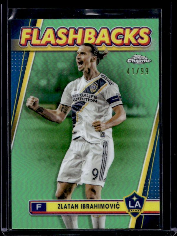 Zlatan Ibrahimovic 2024 Topps Chrome MLS #150 Neon Green Refractor /99 RAW