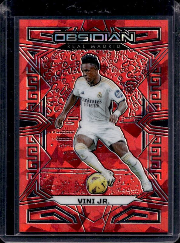 Vinicius Jr. 2023 Obsidian #195 Electric Etch Red Crystals /30 RAW