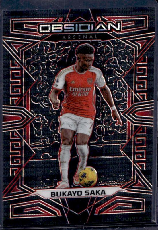 Bukayo Saka 2023 Obsidian #4 Electric Etch Red Pulsar /49 RAW