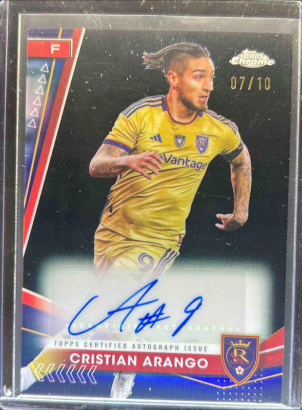 Cristian Arango 2024 Topps Chrome MLS #CA-CA Chrome Autographs - Black Refractor /10 RAW