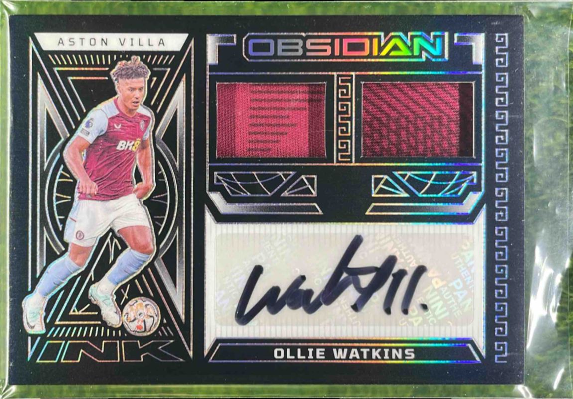 Ollie Watkins 2023 Obsidian #DJ-OW Dual Jersey Ink /199 RAW
